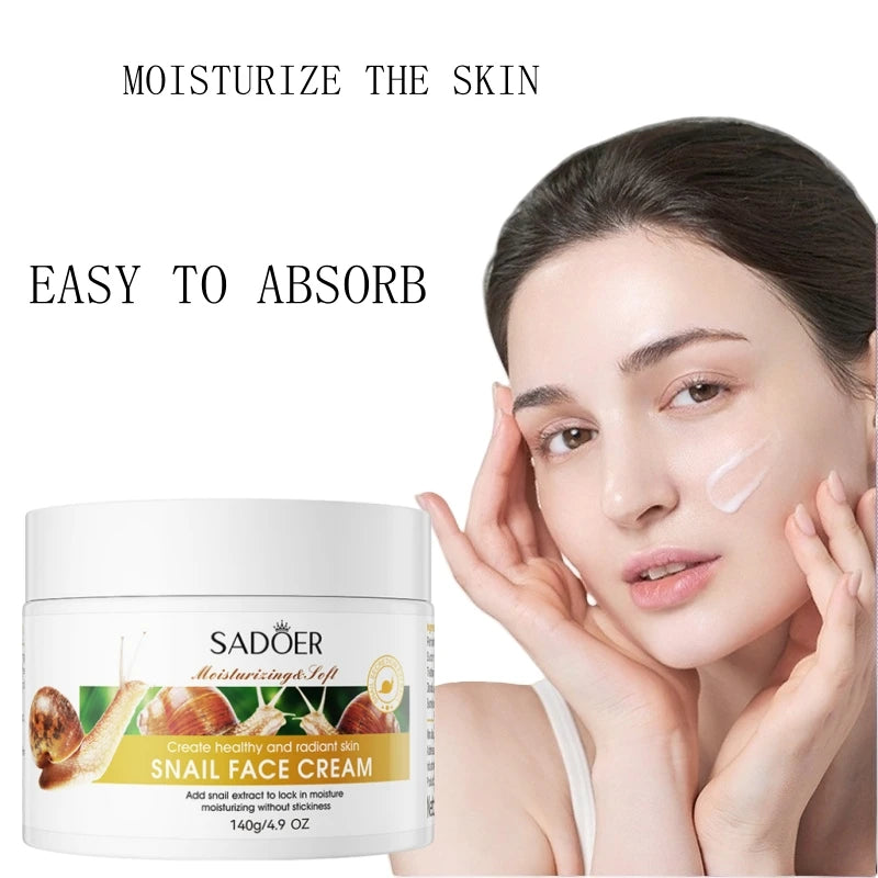 SADOER Snail Moisturizing Cream 140g – Hydrates & Firms Skin