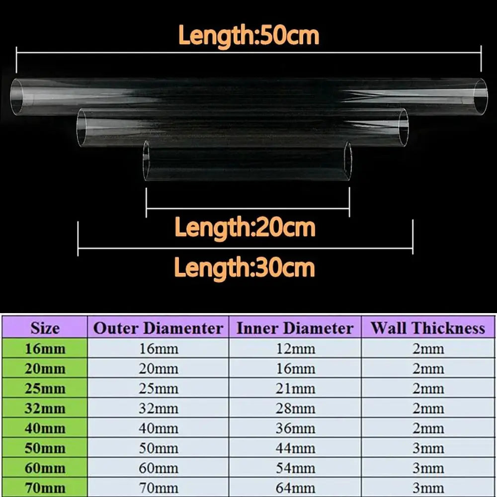 Clear Acrylic Tube – Fish Tank, Hydroponics & DIY Pipe