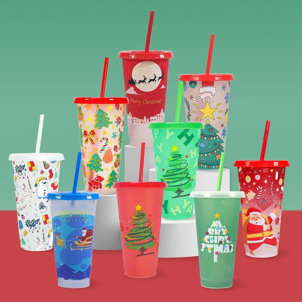 Color Changing Tumbler Cup 710ml – BPA-Free Reusable Straw