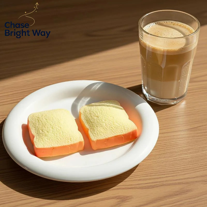 Toast Squeeze Fidget Toy – Slow-Rebound Silicone Desk Ornament