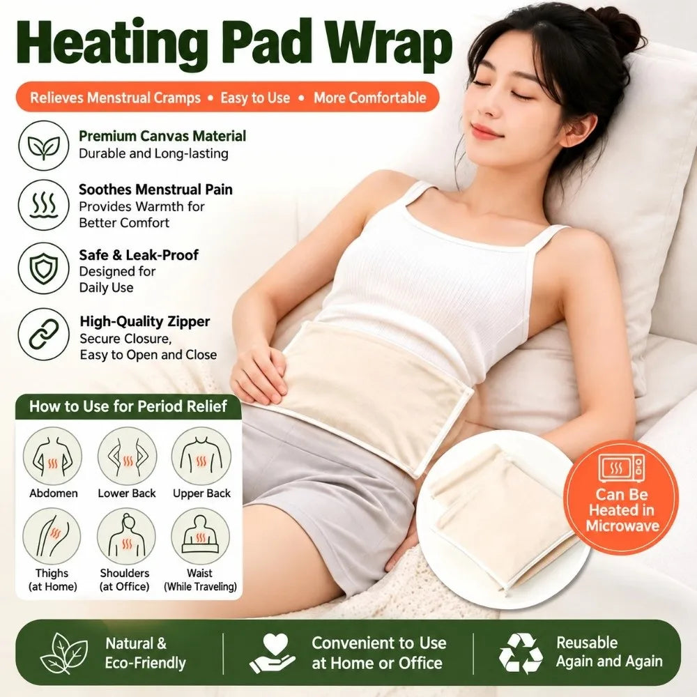 Reusable Fillable Cotton Heating Pad Bag | Zipper Warming Pouch