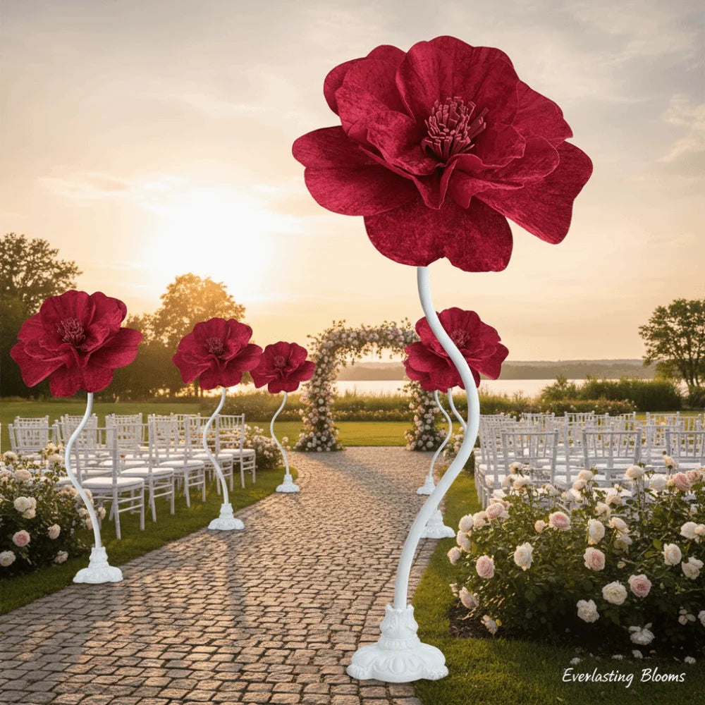 Large Artificial Velvet Peony Flower 30-60cm – DIY & Decor
