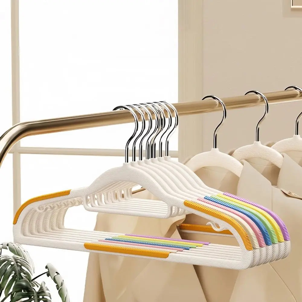 10-Pack Rainbow Non-Slip Clothes Hangers – Rotating Hook