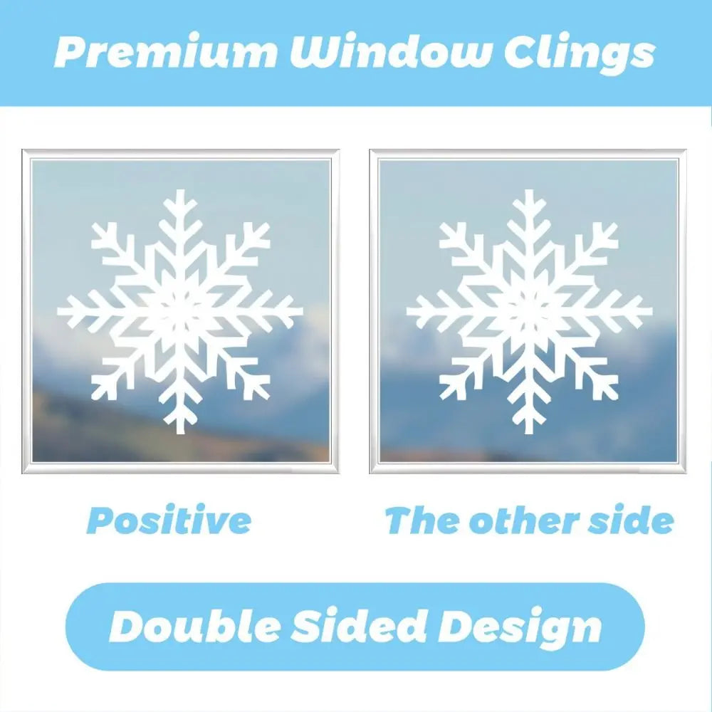 Christmas Static Window Clings – Santa & Snowman Decals 4-Sheet