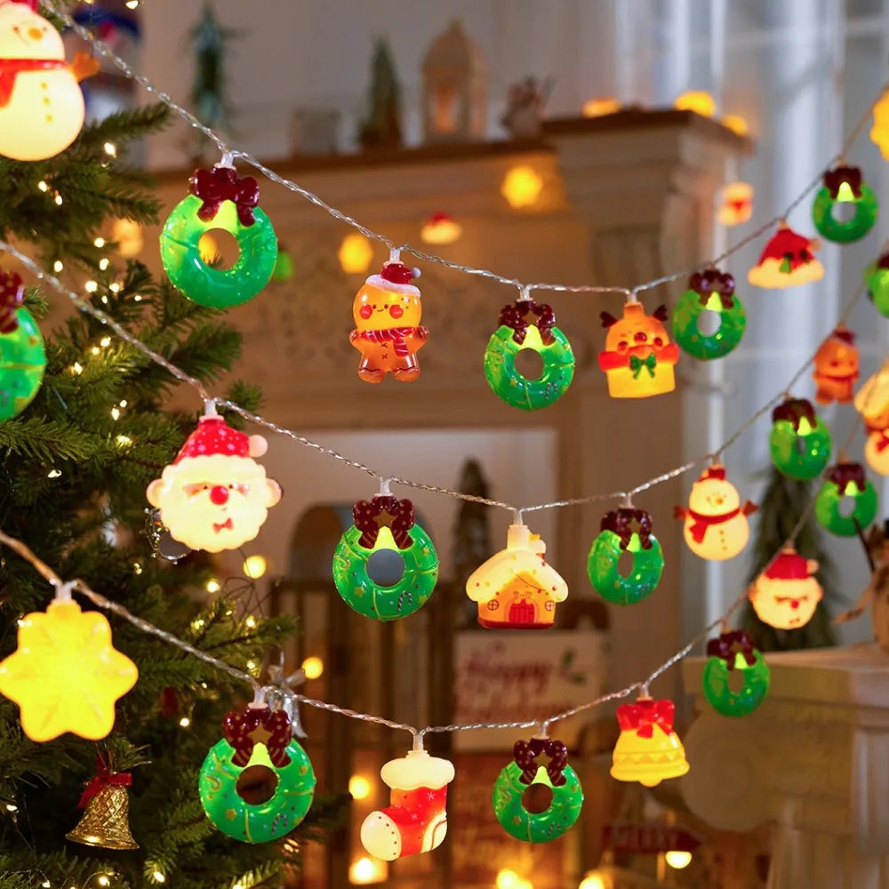 3D Christmas LED String Lights – 20 LED Battery Powered, 3M
