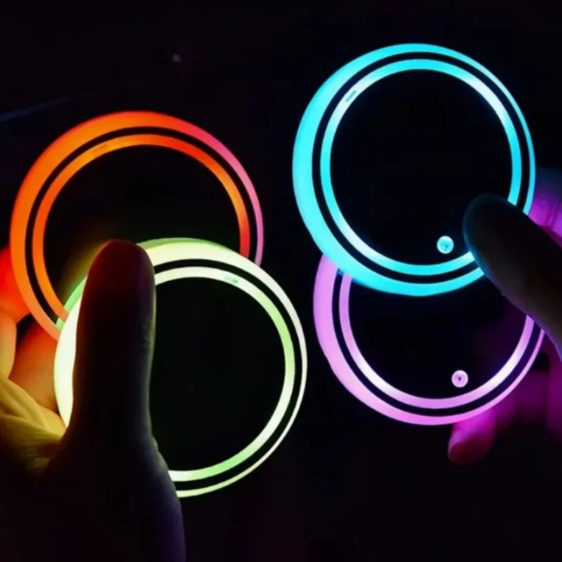 RGB LED Car Cup Holder Coaster – 7-Color Auto Sensor Light