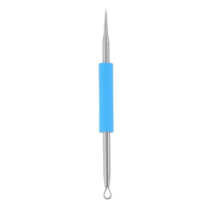 Stainless Steel Blackhead Extractor Tool with Silicone Sleeve