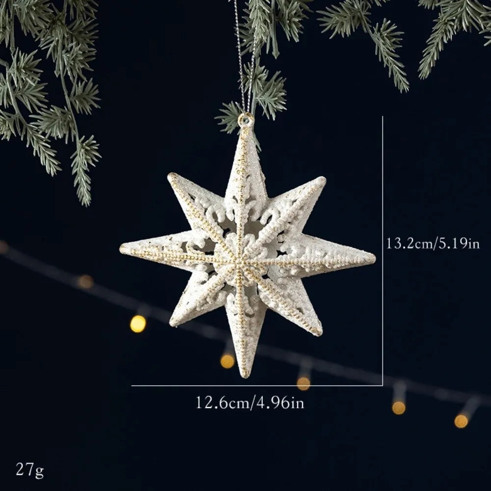 White Gold Glitter Christmas Ornaments – Assorted Resin Baubles