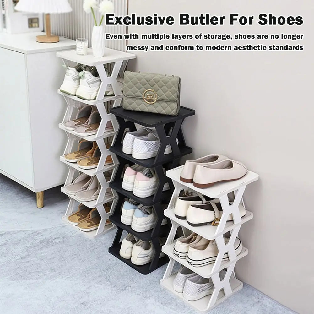 Dustproof Plastic Shoe Rack – Entryway Space-Saving Organizer