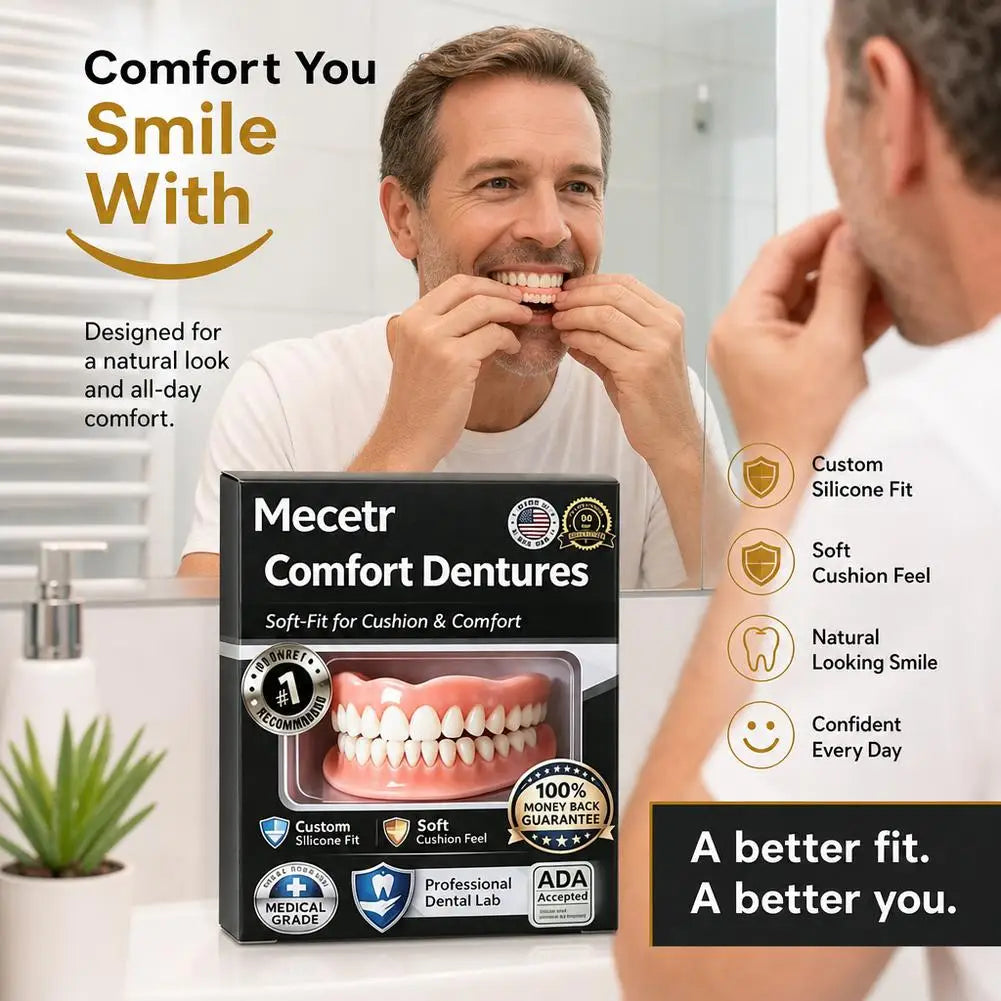 Temporary Full Denture Kit – Silicone Upper & Lower False Teeth