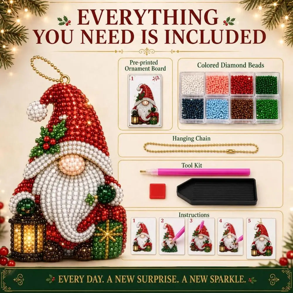 Christmas Gnome Advent Calendar – 24-Day Diamond Art Craft Set
