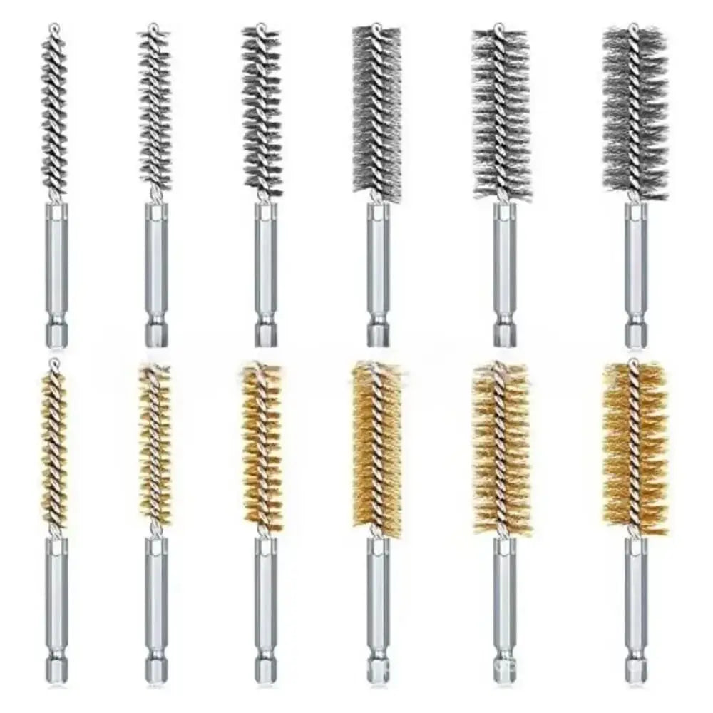 Stainless Steel Bore Brush Set 8–25mm | 6–14Pcs with 1/4" Hex