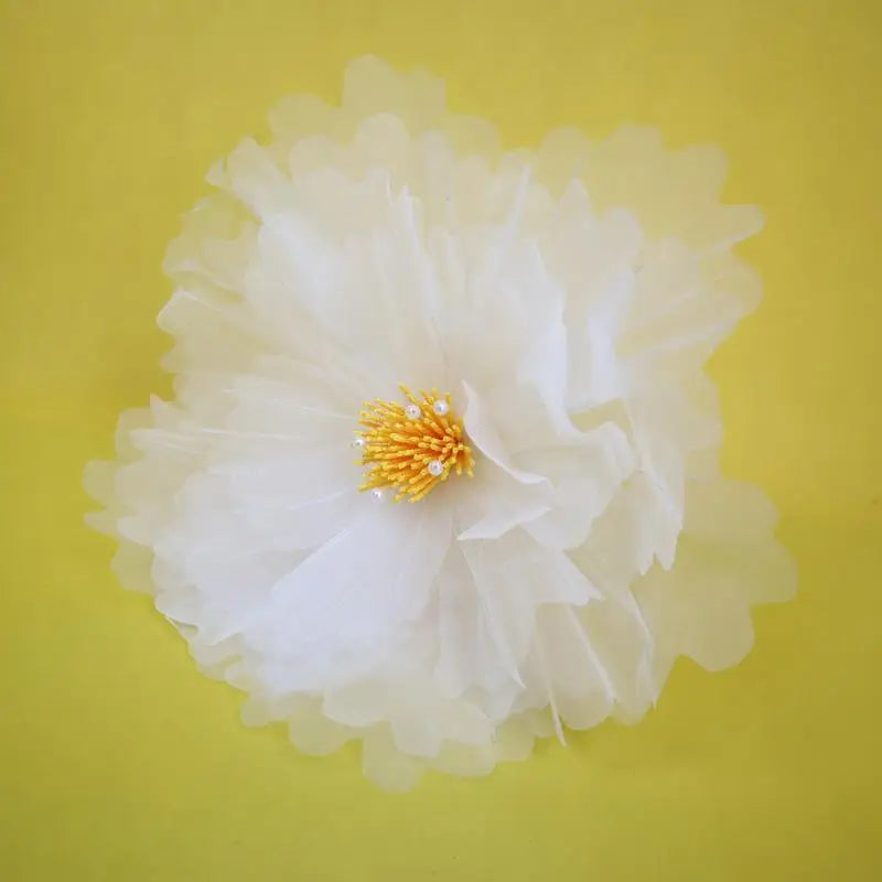 Giant Organza Artificial Flower with Pearl Stamen – Wedding Decor