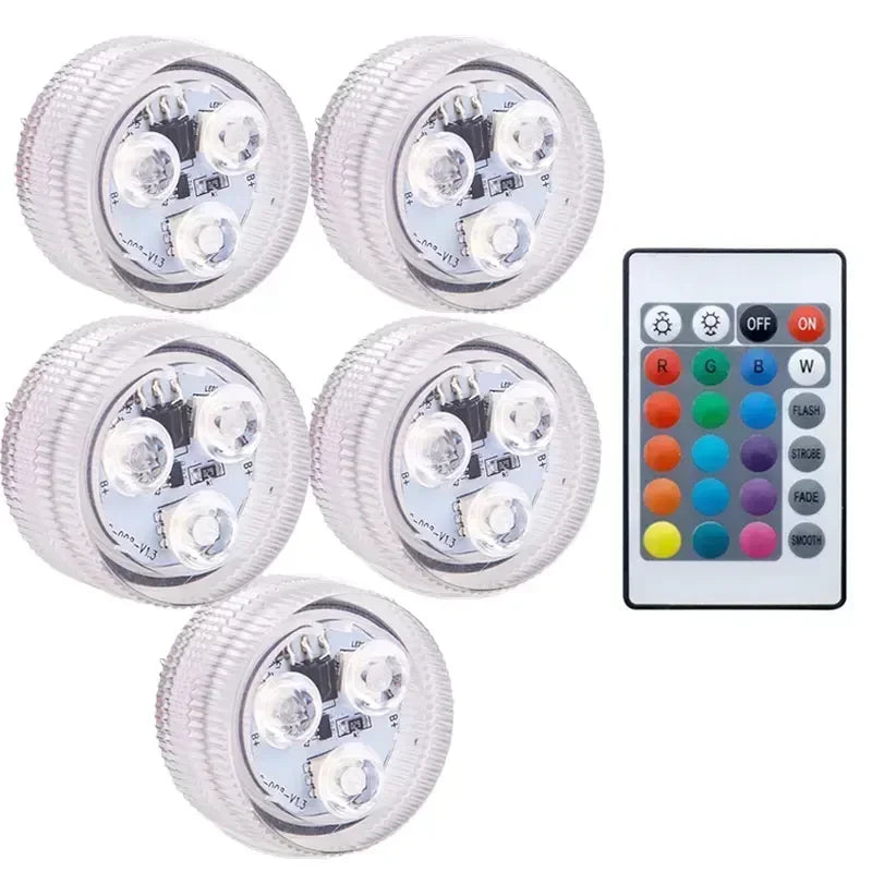 RGB Underwater LED Pool Light – 10 LED Remote IP68 Waterproof