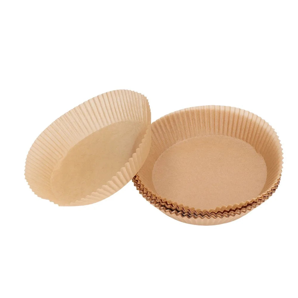 100-Pack Round Air Fryer Paper Liners – Non-Stick Baking Sheets
