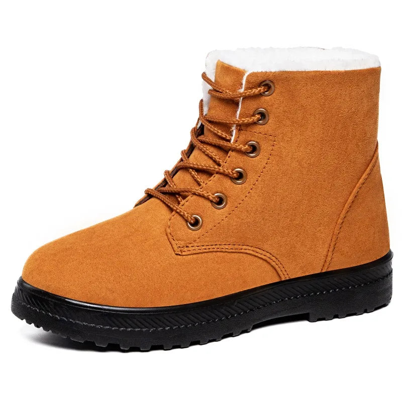 Women's Fur-Lined Waterproof Snow Boots – Warm Platform Ankle