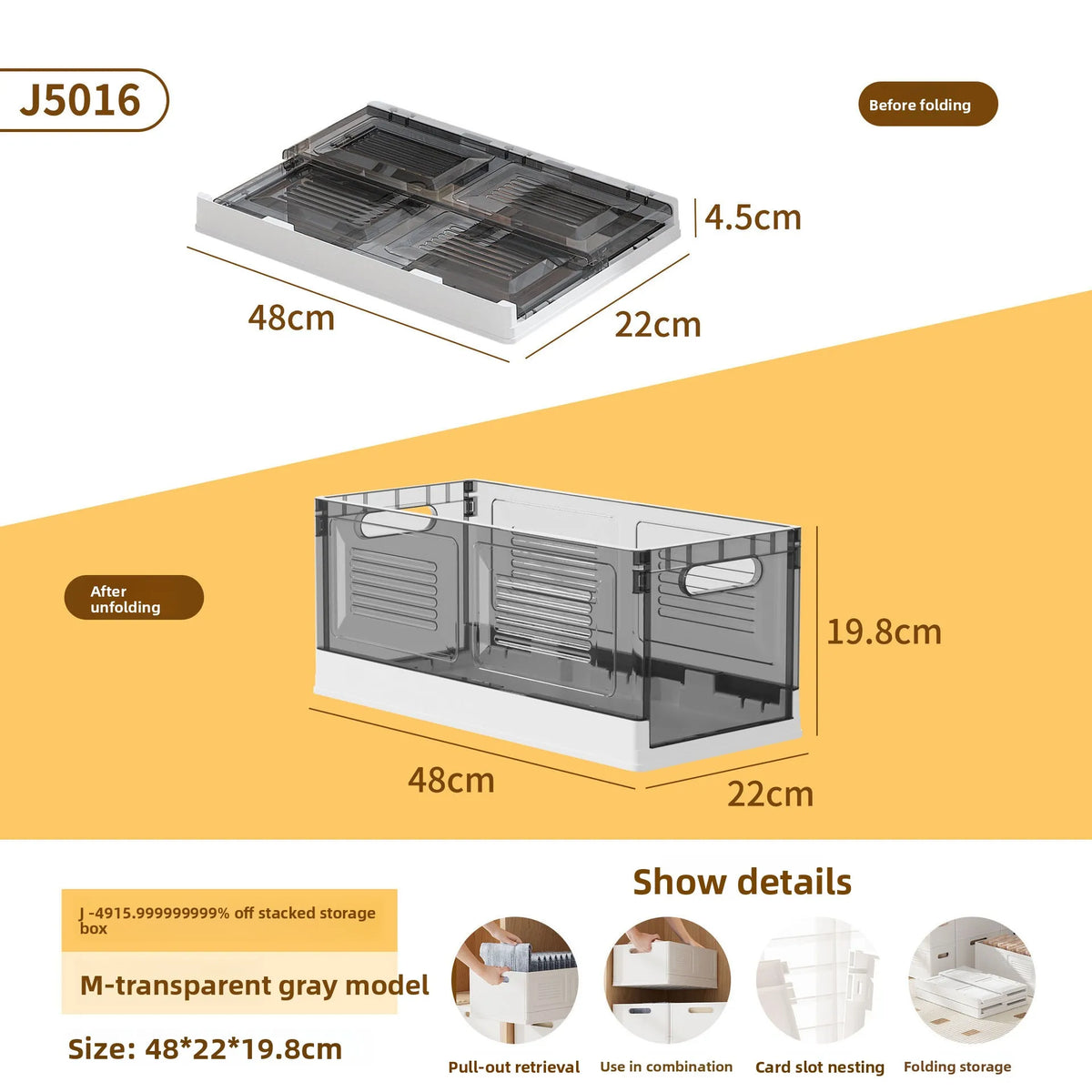 Foldable Clothes Storage Box – Large Wardrobe Organizer