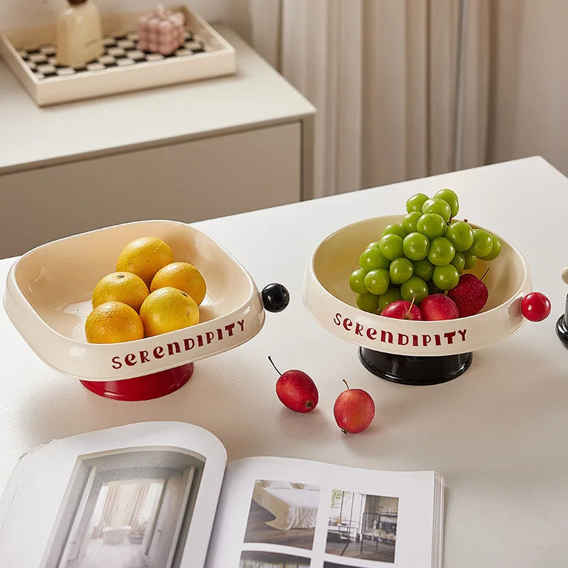 Elevated Fruit Bowl & Snack Tray with Lid – Colorful Organizer