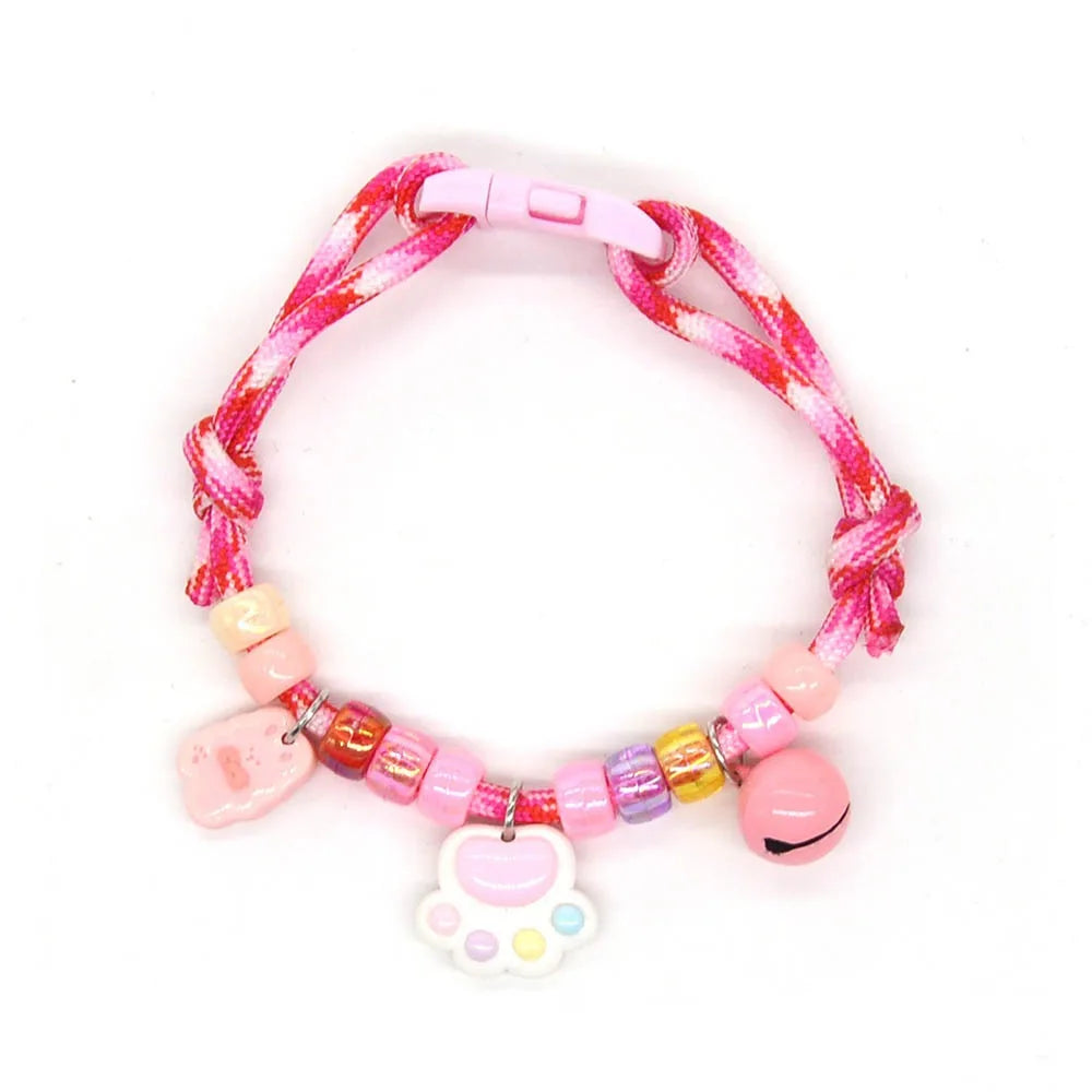 Colorful Braided Cat Collar with Bells – Adjustable Fit