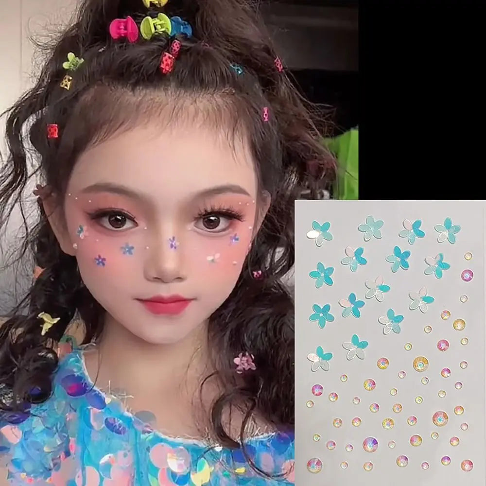 Face Gem Stickers – Butterfly Flower Star Heart Jewels