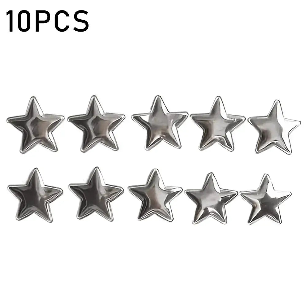 Silver Star Fridge Magnets – 10-Pack Vintage Resin Decorative
