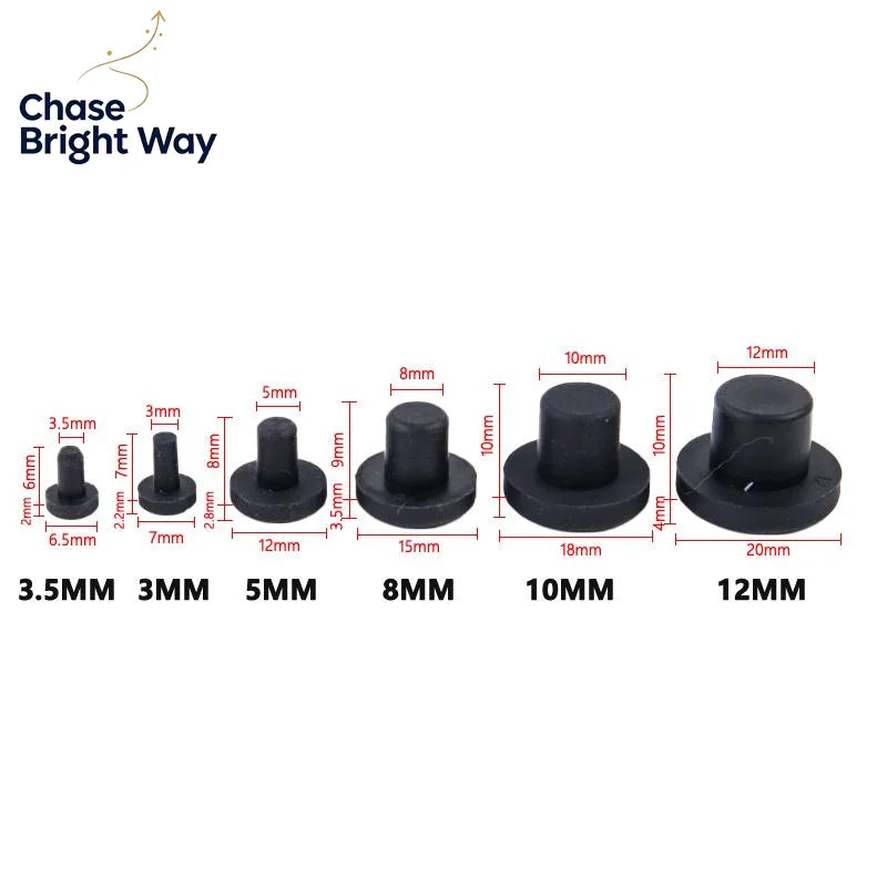 Silicone Rubber Hole Plugs 10-Pack – 3–12mm Heat Resistant Caps