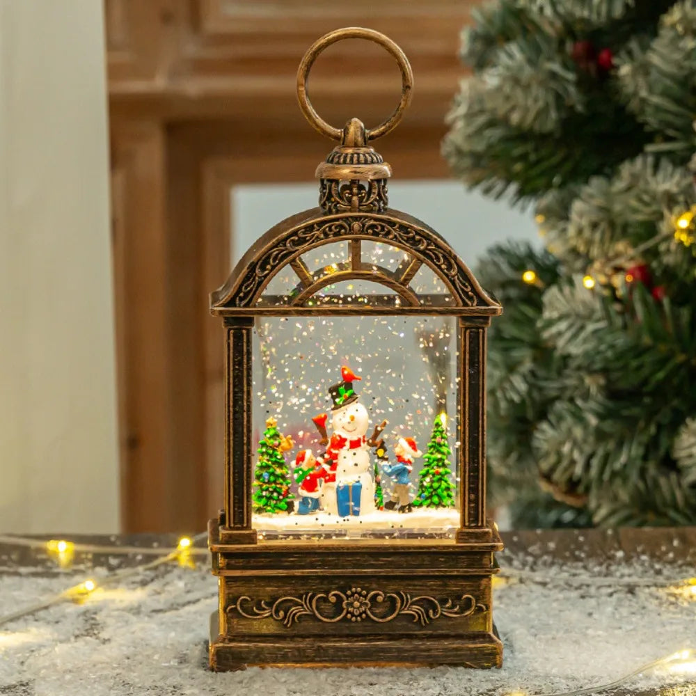 Handheld Christmas Snow Globe LED Light – Festive Desktop Ornament