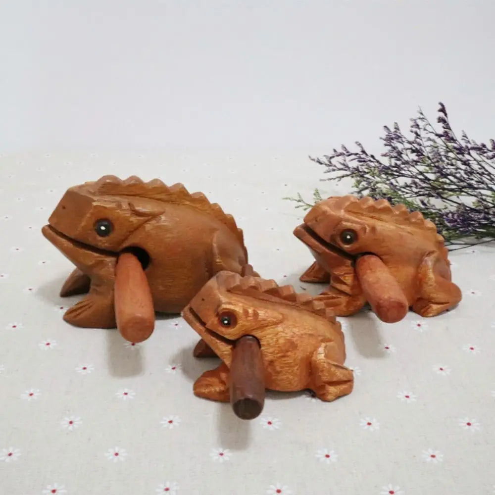 Wooden Frog Guiro Rasp – Handcrafted Percussion Instrument & Décor