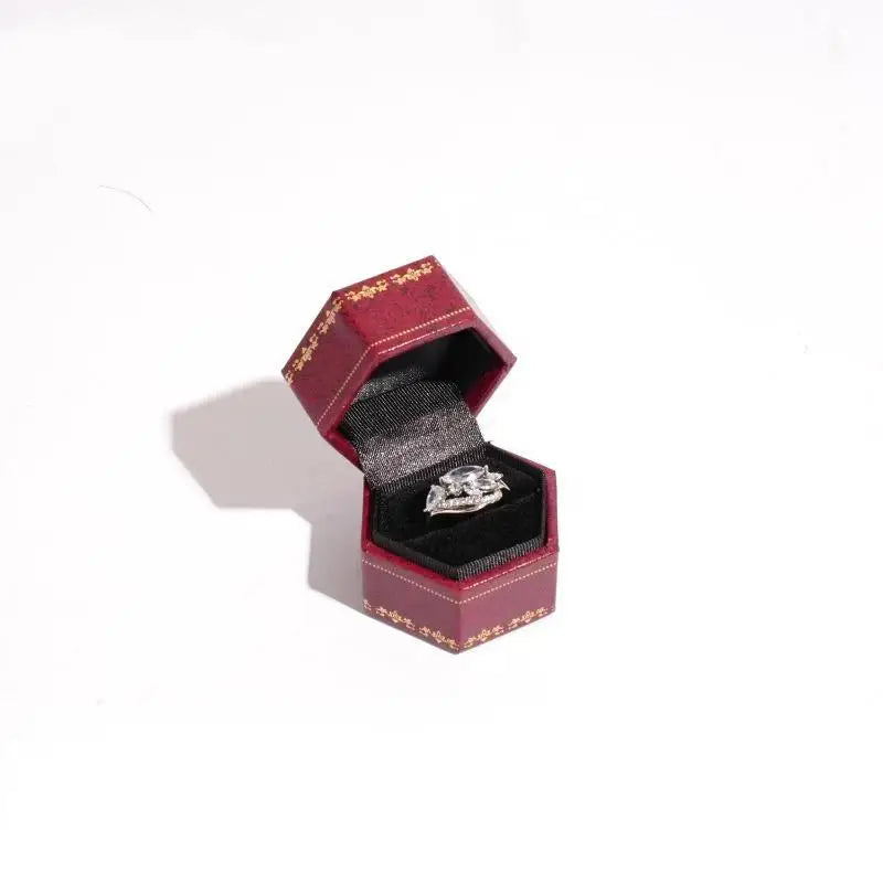 Vintage Hexagonal Mini Ring Box – Printed Jewelry Gift Box
