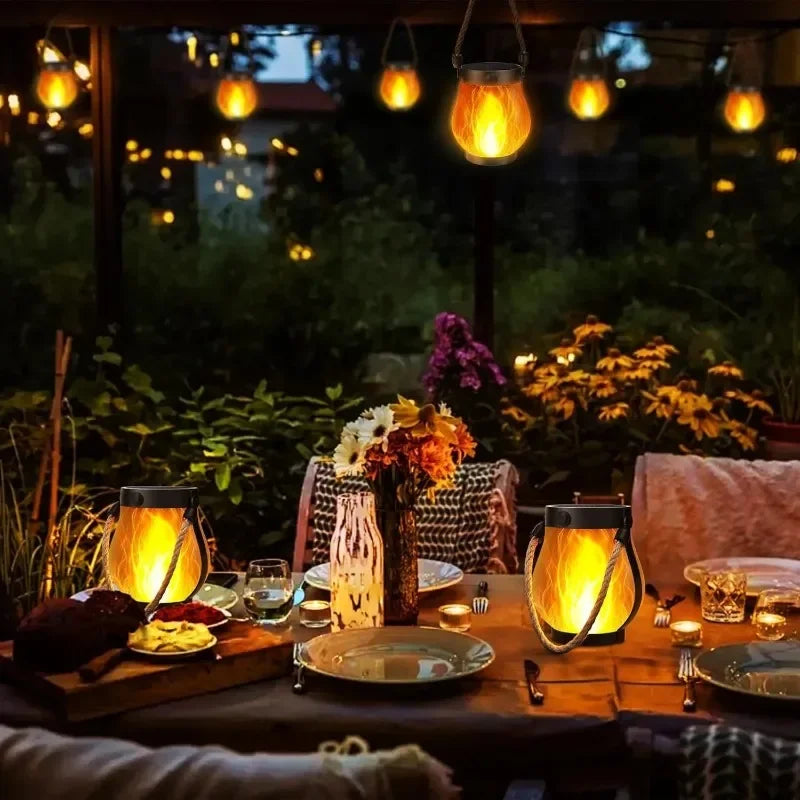 Solar Flame Rope Lantern | Type-C Waterproof Hanging Garden Lamp