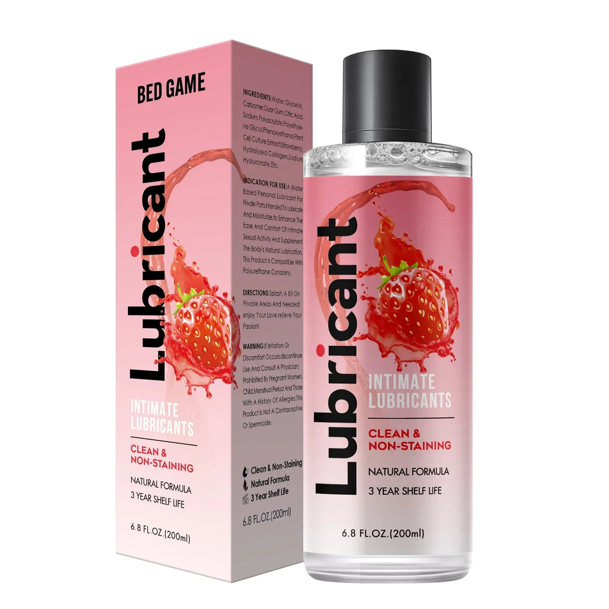 Strawberry Water-Based Personal Lubricant Gel – 120ml/300ml