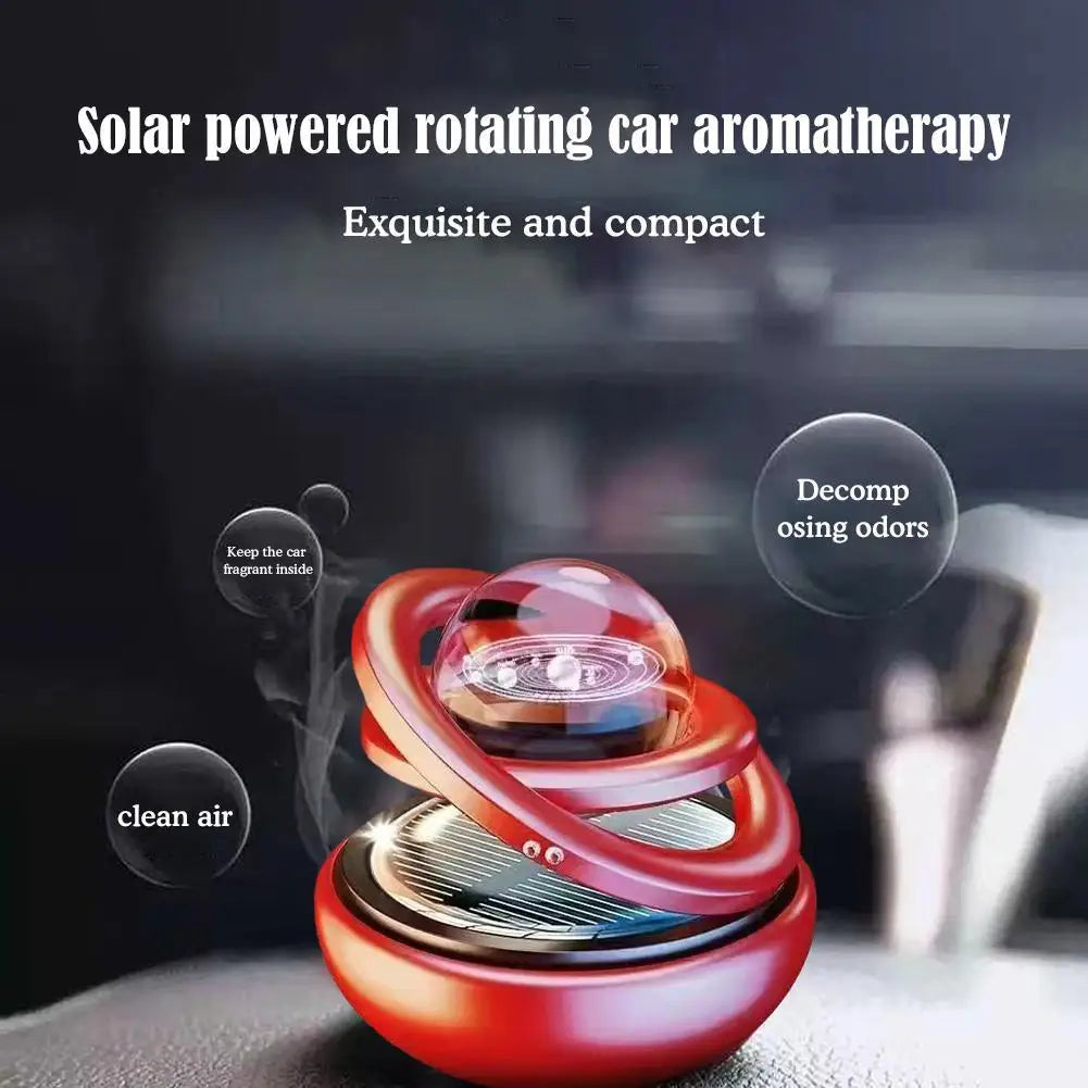 Solar Rotating Crystal Ball Car Aromatherapy Hanging Ornament