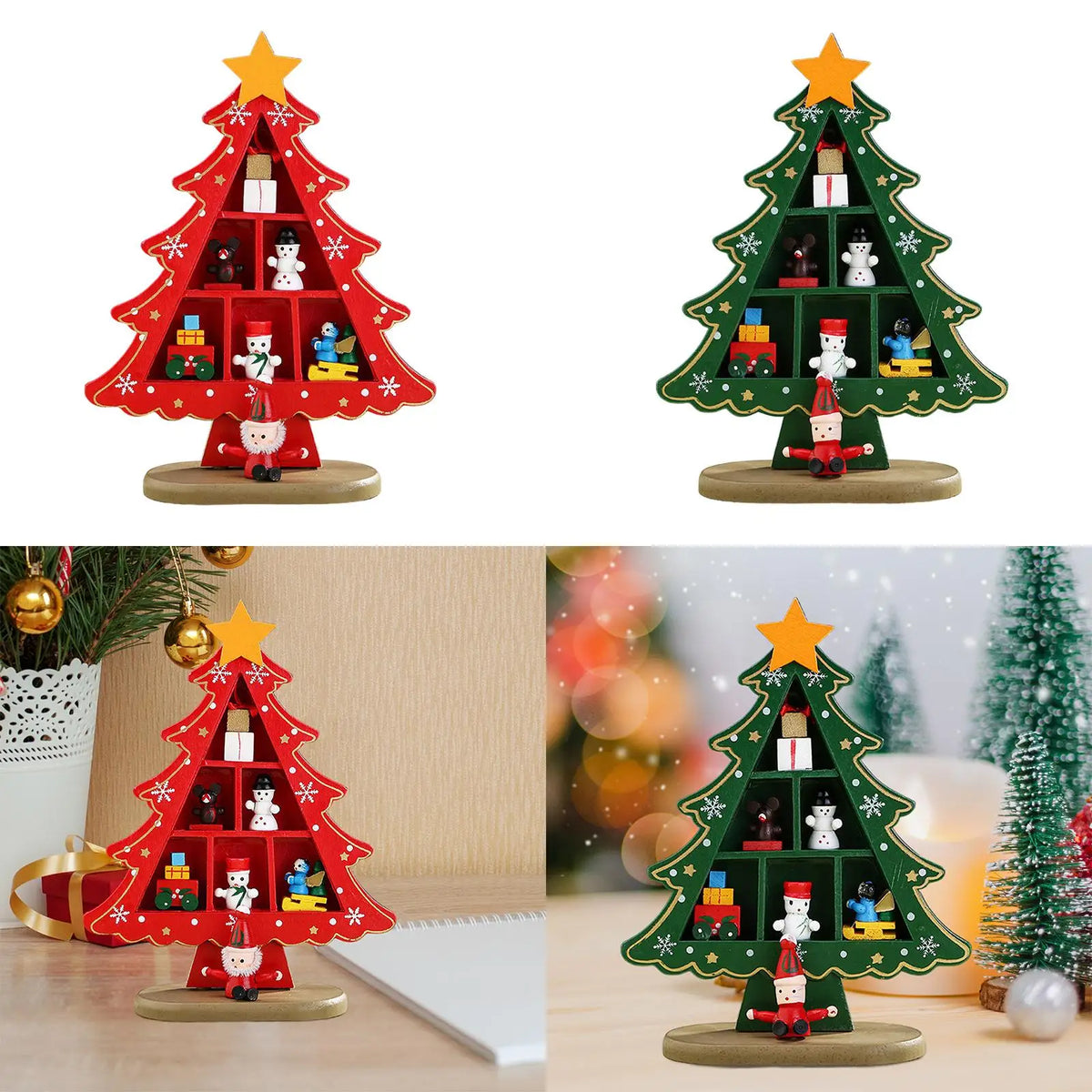 Tabletop Wooden Christmas Tree Centerpiece | Holiday Decor