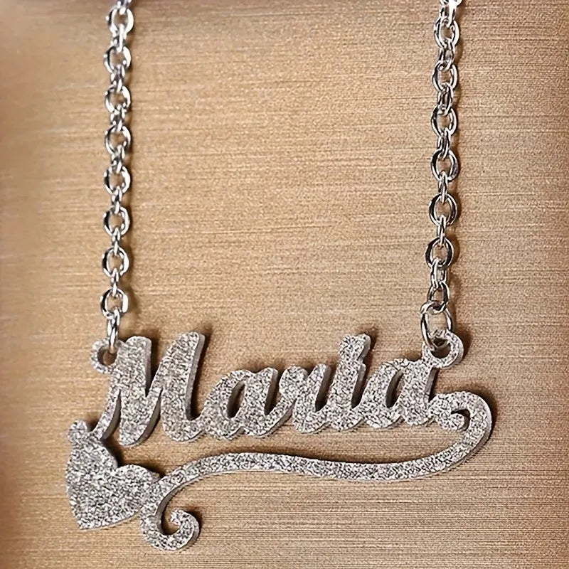 Custom Name Heart Necklace – Personalized Stainless Steel Pendant