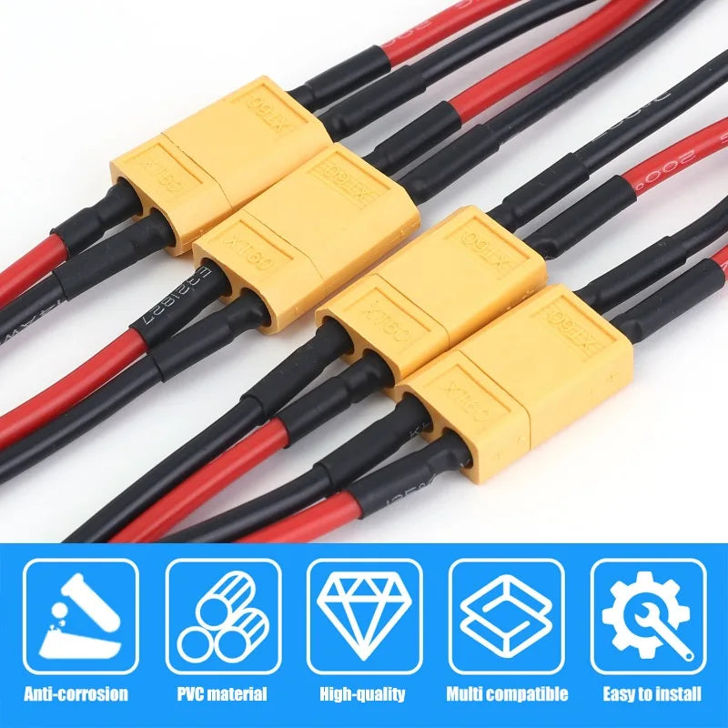 XT60 Parallel Battery Connector Y Splitter 14AWG Silicone Wire