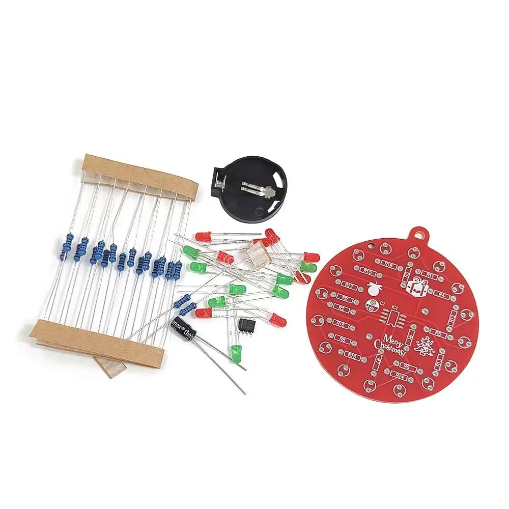 NE555 LED Christmas Tree DIY Soldering Kit – Red & Green PCB