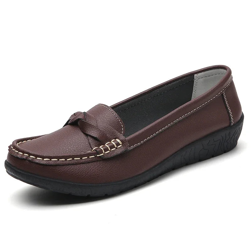 LEDP Women's Slip-On Loafer Flats | Woven PU, Sizes EU 35–44