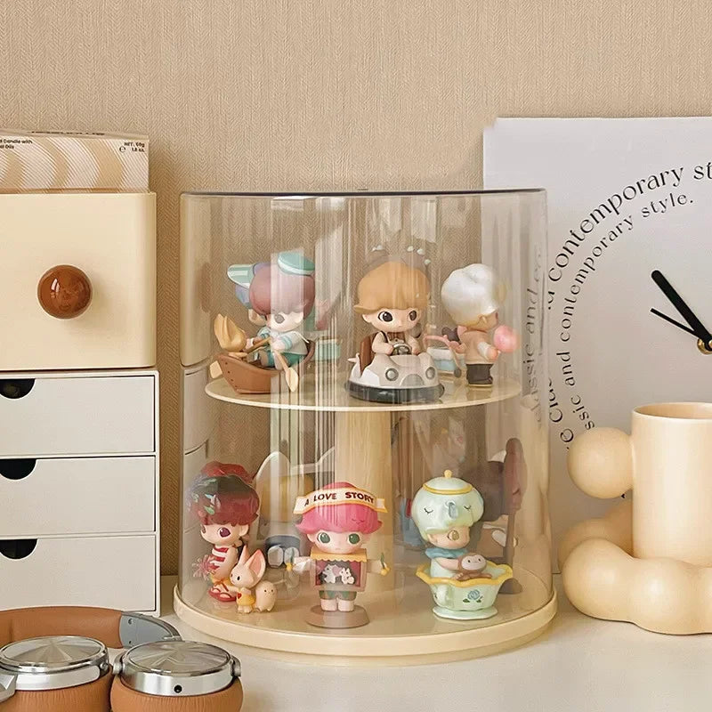Rotating Round Display Case – Action Figures & Doll Organizer