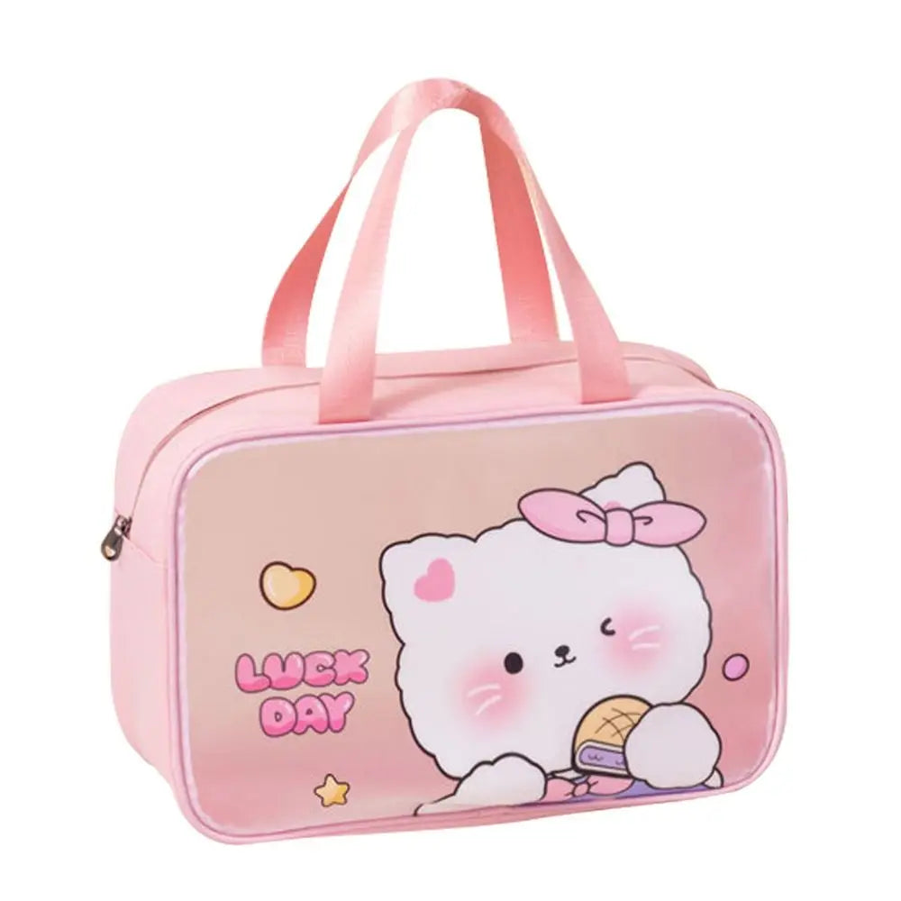 Transparent PVC Cartoon Cosmetic Bag – Waterproof Travel Organizer