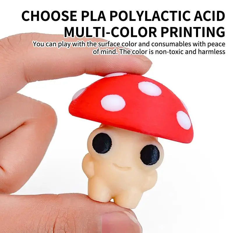 Mini 3D Printed Mushroom Turtle Clicker Keycap Fidget Toy