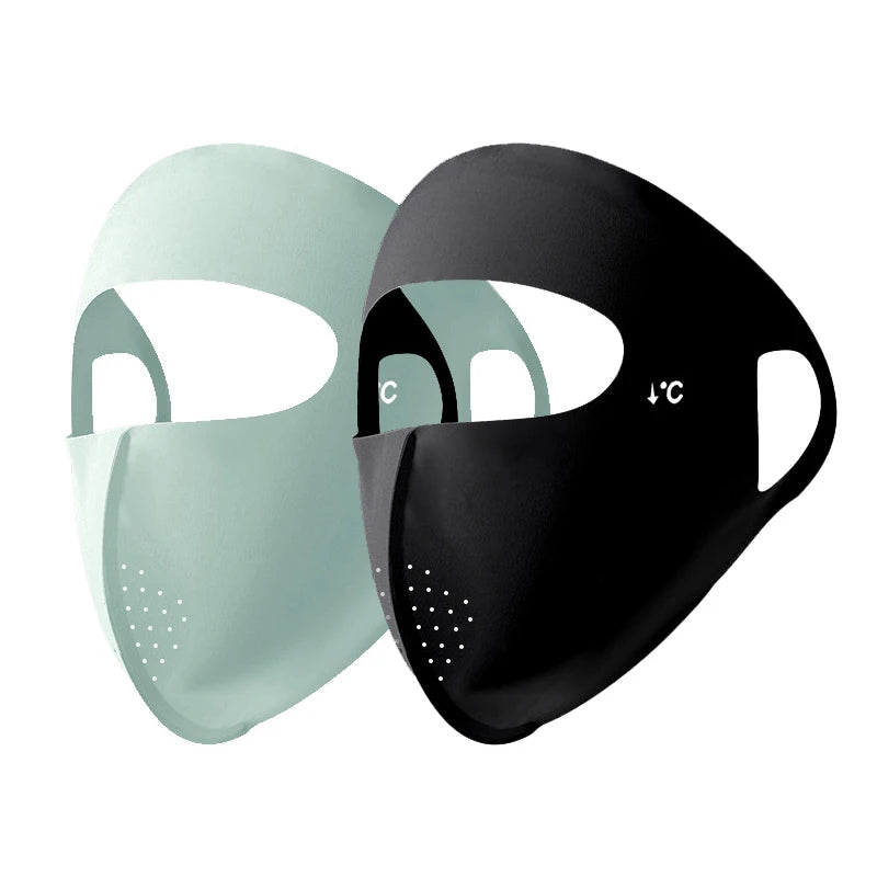 Women's UPF 50+ Ice Silk UV Sun Mask – Cooling Face Cover