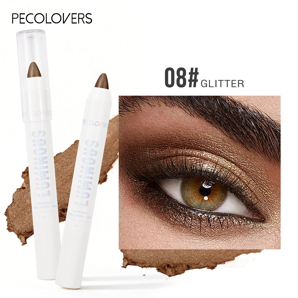 Pearl White Glitter Eyeshadow Pen – Brightening Shimmer Liner