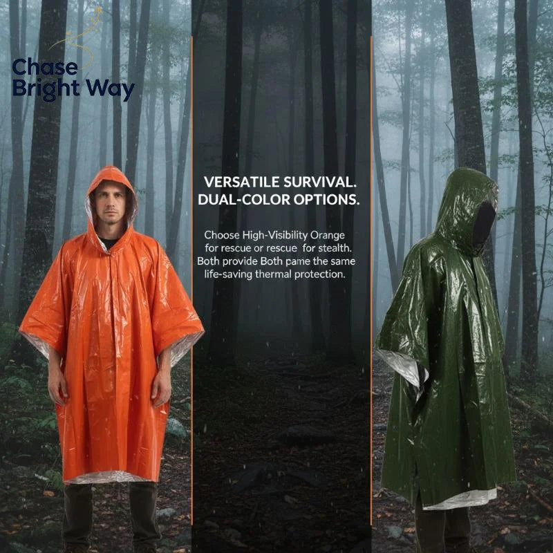 Thermal Emergency Waterproof Poncho with Storage Bag | Hiking