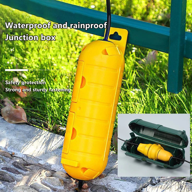 Weatherproof Outdoor Extension Cord Safety Cover & Outlet Box