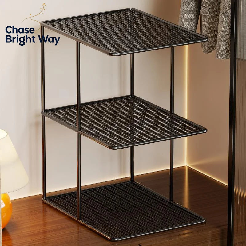 Stackable Metal Mesh Shelf – Multi-Tier Closet Organizer