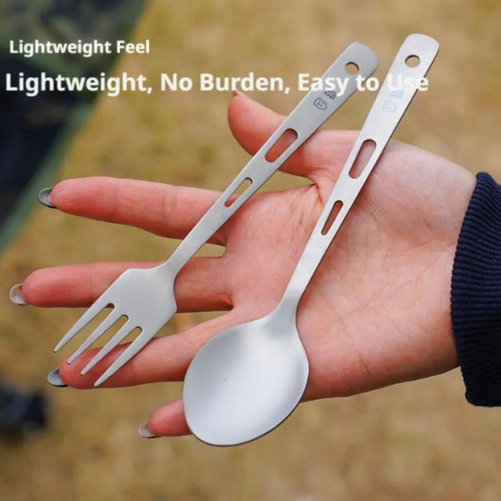 Titanium Camping Cutlery Set – 4-Piece Lightweight Travel Utensils
