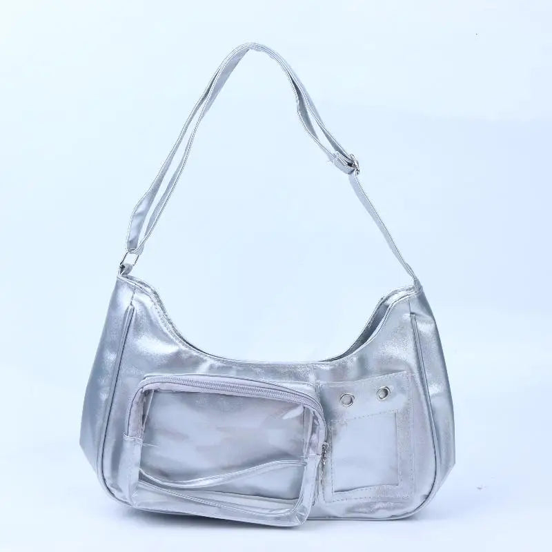 Transparent Ita Bag – Y2K Harajuku PU Crossbody Shoulder Bag