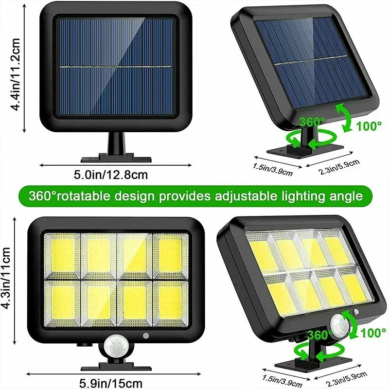 Solar Split Wall Light – PIR Motion Sensor IP65 COB LED Outdoor