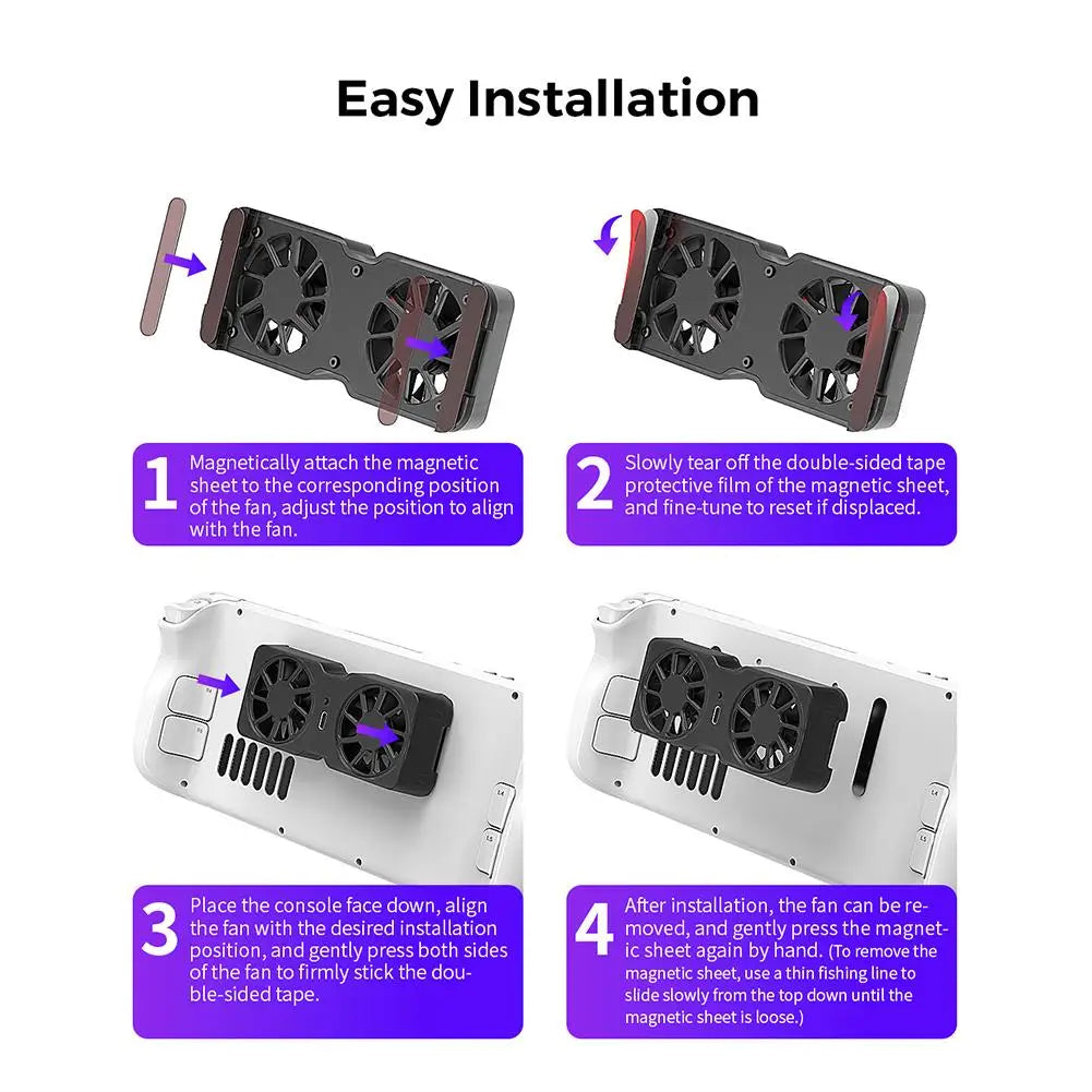 Magnetic Dual Fan Cooler for Steam Deck, XBOX Ally X, Legion Go