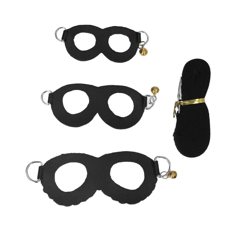 Hamster Harness & Leash Set – Faux Leather, Bells, 3 Sizes